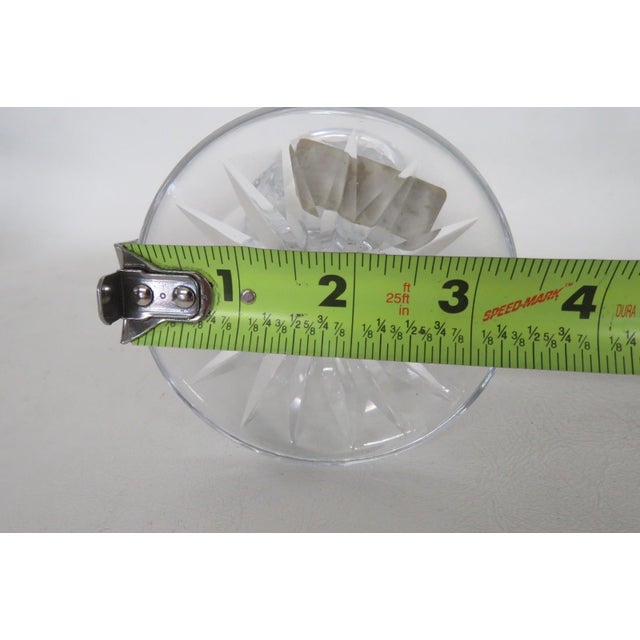 Clear Lead Crystal Candlestick Holders 2pc Pair Fan Cut Made in Yugoslavia 5172b For Sale - Image 10 of 10
