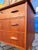 Wood Small Danish Chest of Drawers with Shell Handles and Lock For Sale - Image 7 of 11