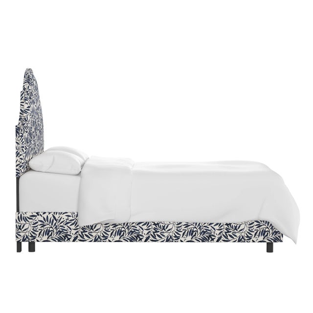 Spritely Home Halsted Bed in Blue Voysey Vine, Full For Sale - Image 4 of 6