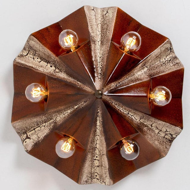 Beige German Caroussel Brown Ceramic Lamp from Pan, 1970s For Sale - Image 8 of 16