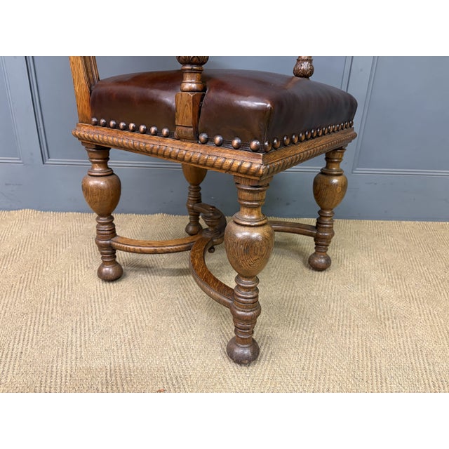 Carved Oak High Back Chairs, 1900, Set of 8 For Sale - Image 17 of 18