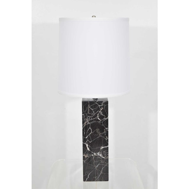 Mid-Century Modern Nessen Studio Marble Table Lamps in Black Marble For Sale - Image 3 of 10