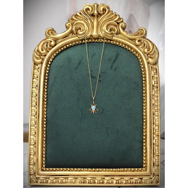 Late 20th Century Opal 14k Yellow Gold Dainty Pendant for Necklace For Sale - Image 15 of 17