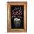 Vintage Original Velvet Flower Oil Painting, Red Flower Still Life Art For Sale