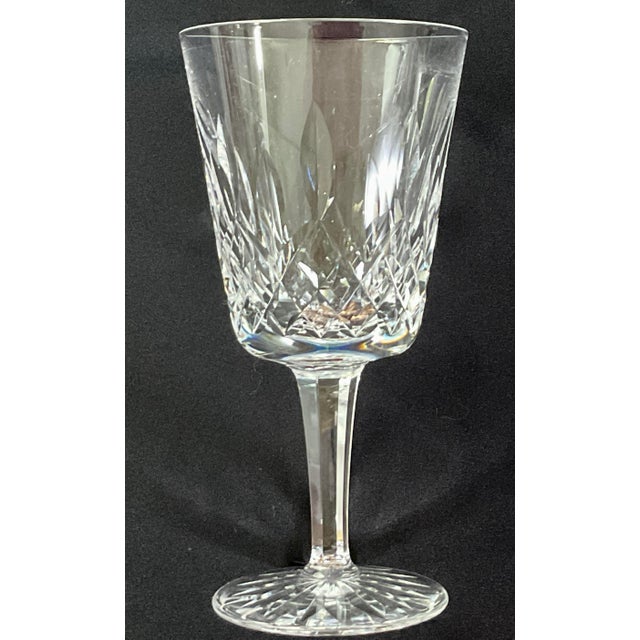 Glass 1980s Waterford, Crystal of Ireland, Lismore, 7 Inch High, 6 Ounce Wines - Set of Six For Sale - Image 7 of 8