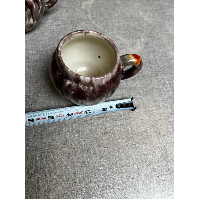 Collection of Vintage Purple Pottery Mugs- Set of 8 For Sale - Image 4 of 7
