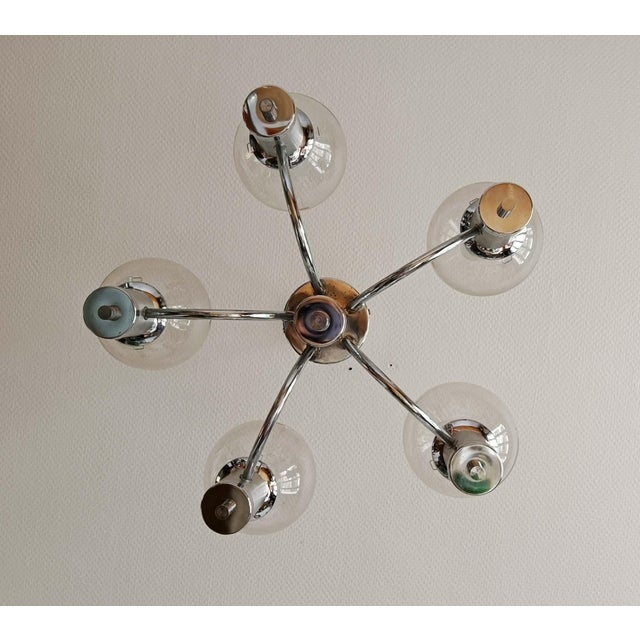 Space Age Chrome Chandelier, 1970s For Sale - Image 6 of 10