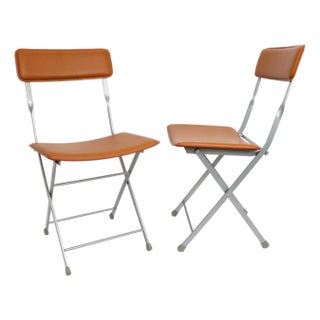 Modern Design Within Reach DWR Lina Folding Italian Chairs - A Pair For Sale