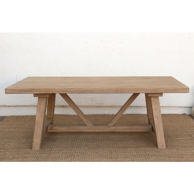 1990s The Chablis, Thick Top Tavern Trestle Table For Sale - Image 5 of 10