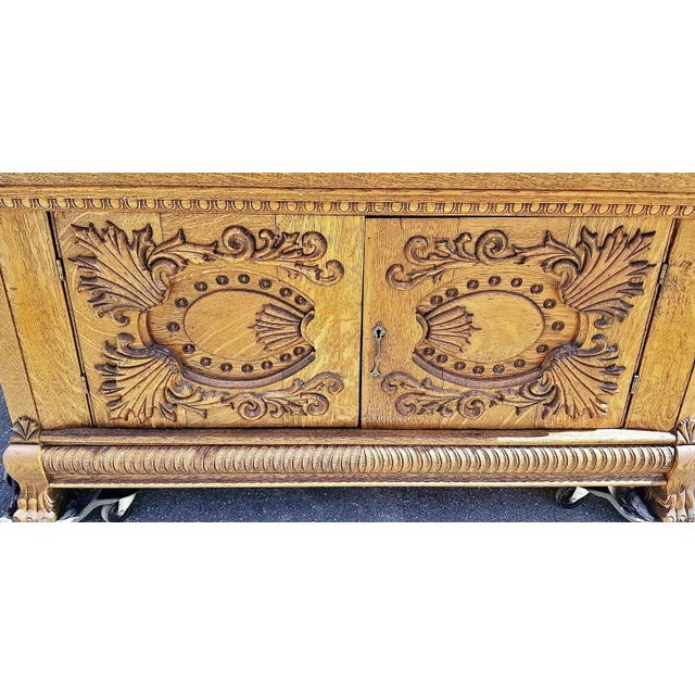 Wood Late 19th Century Oak Buffet Sideboard Server For Sale - Image 7 of 10