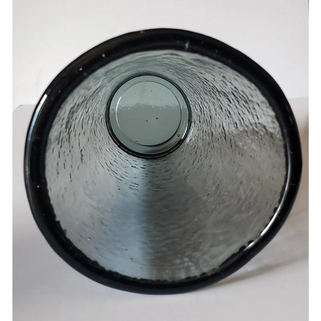 1990s 1990s Mid-Century Modern Fire & Light Hand-Blown Tumbler Glasses in Cobalt & Twilight For Sale - Image 5 of 9