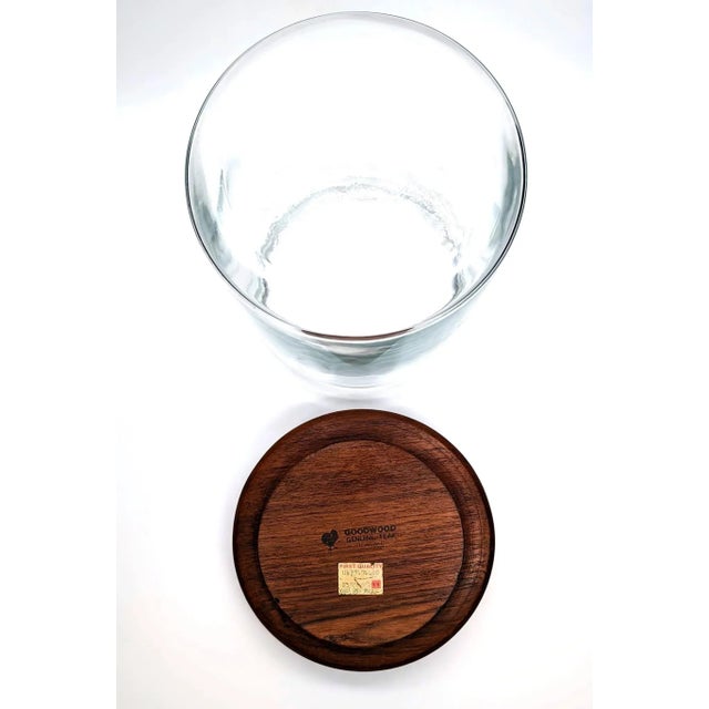 1970s Goodwood Glass Cookie Jar Canister With Teak Wood Lid For Sale - Image 10 of 12