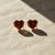 Not Yet Made - Made To Order Geometric Heart Garnet Stud Earrings, Silver, Gold, Pair For Sale - Image 5 of 8