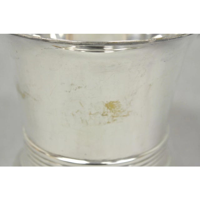 Metal Vintage English Regency Soldered Silver Plated Fluted Champagne Chiller Bucket For Sale - Image 7 of 12
