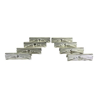 Vintage Silverplate Art Deco Geometric Knife Rests, Chopstick Holders- Set of 8 For Sale