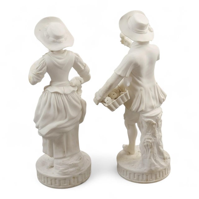 Minton Pair of Parian Biscuit Figures of Gardeners, England, 1845, Set of 2 For Sale - Image 3 of 12