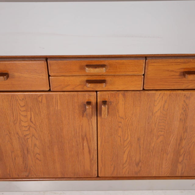 Mid-Century Modern Sideboard in Oak and Brushed Aluminum, 1980s For Sale - Image 3 of 18
