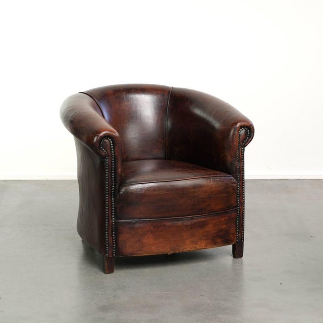 Vintage Sheepskin Club Armchair For Sale - Image 14 of 14