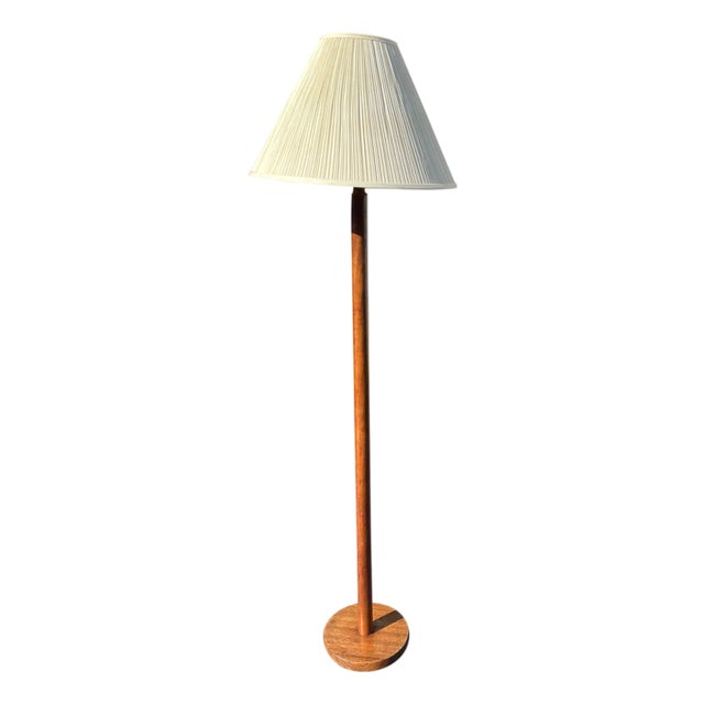 Mid Century Modern Teak Floor Lamp in Danish Style Lighting For Sale