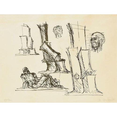 Fritz Wotruba, Figurative Composition, 1970s, Lithograph For Sale - Image 4 of 4