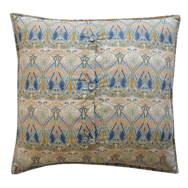 English Patchwork Cushion Made With Liberty Fabric Ianthe For Sale - Image 3 of 4
