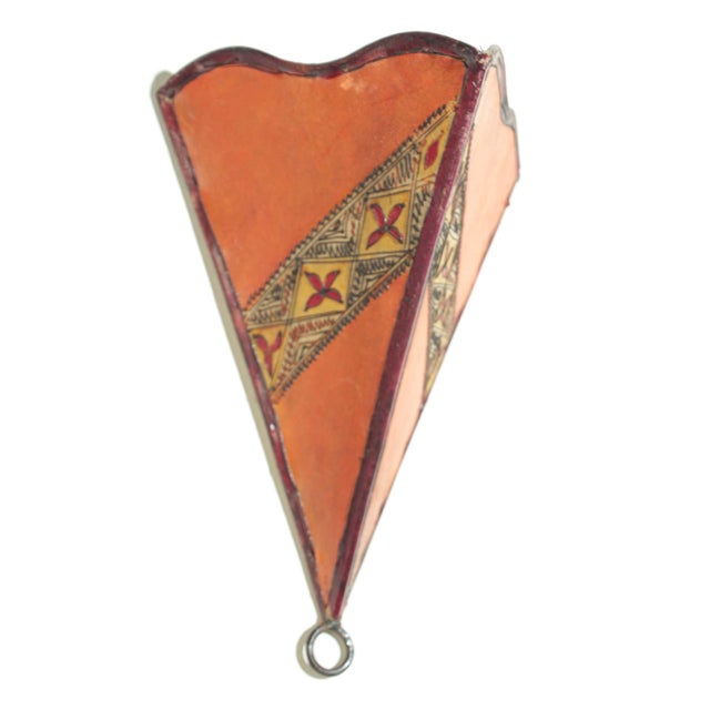 Late 20th Century Vintage Parchment Tribal Art Wall Sconce North African For Sale - Image 5 of 12