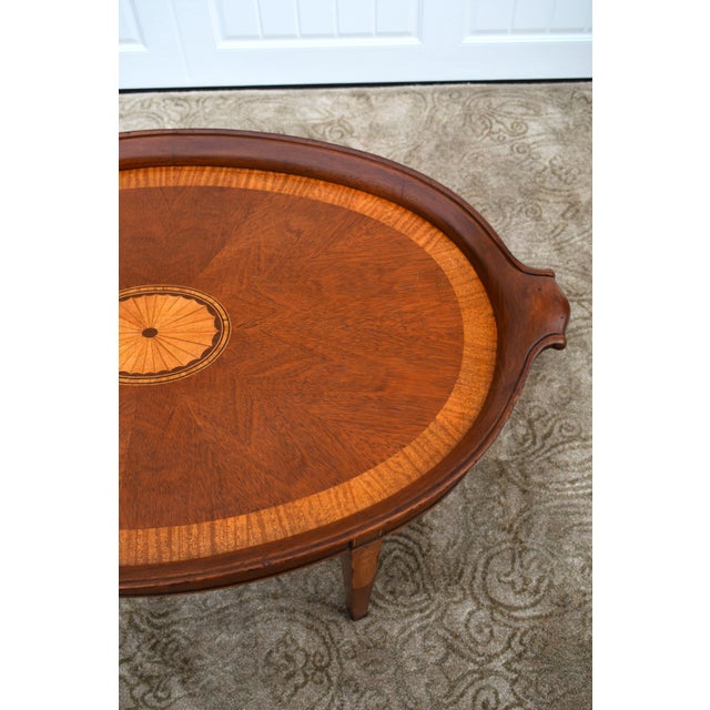 Vintage Wellington Hall Inlaid Mahogany Oval Coffee/Side Table Chairish