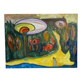 Jo Patch Landscape Painting on Board For Sale