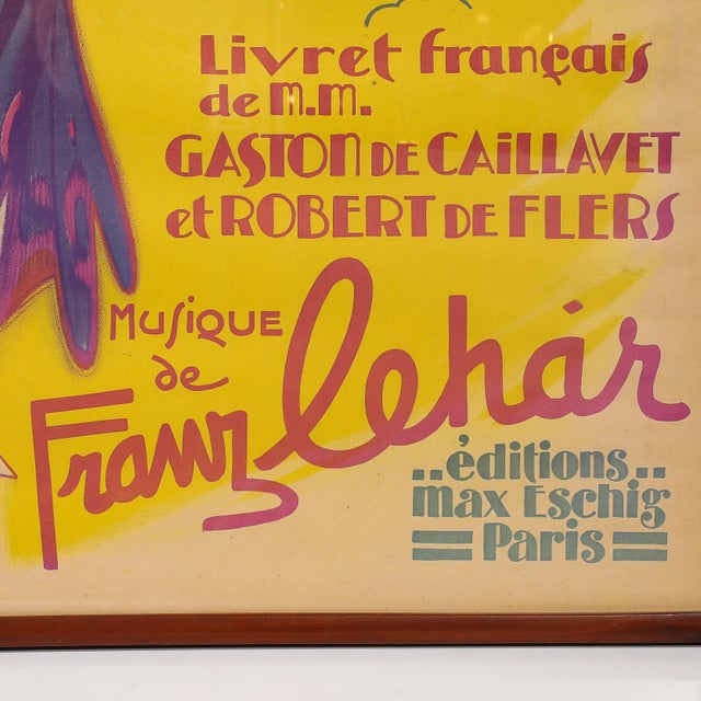 Art Deco La Veuve Joyeuse 1936 Original French Operetta Poster by Georges Dola For Sale - Image 9 of 12