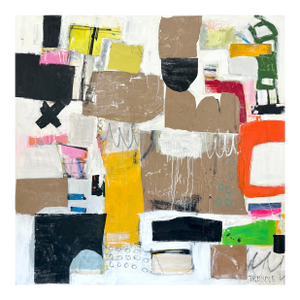 Sarah Trundle, Abstract. Mixed Media Collage, "Shazam"