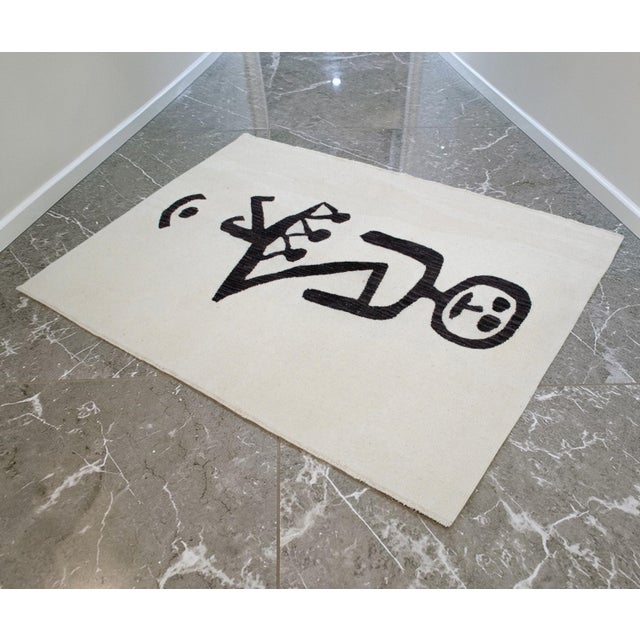 This remarkable 2020s Aegean Anatolian flatweave rug bridges the gap between traditional village craft and avant-garde...