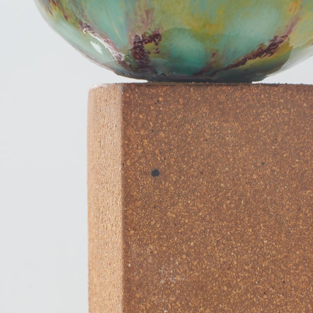 Ceramic Ovoid Vase on Tall Base by Stig Lindberg For Sale - Image 7 of 7