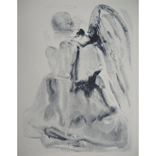 After Salvador Dali, Paradise 2: The Angel, Heliogravure and Etching For Sale - Image 6 of 6