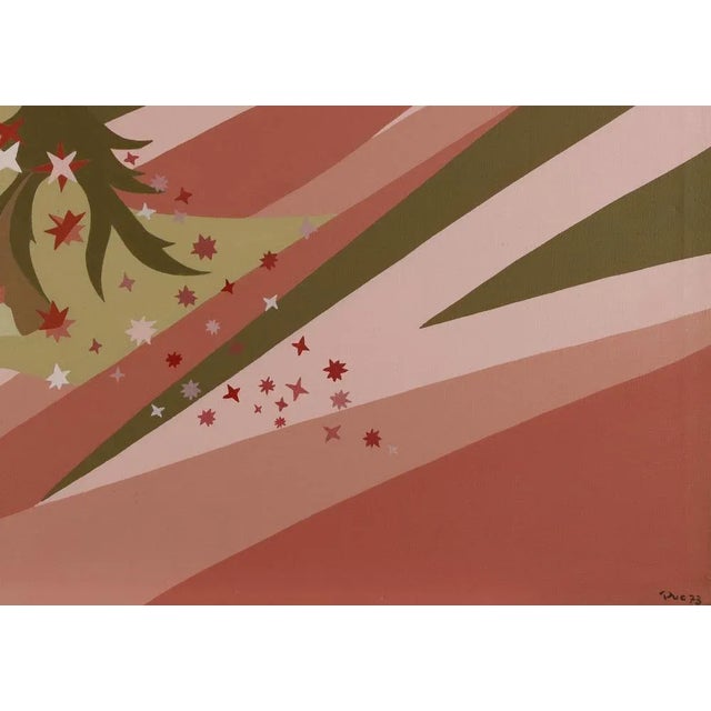 Lion is a contemporary artwork realized in 1973 by Genny Puccini. Mixed colored acrylic on canvas. Hand signed and dated...