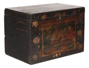 Chinese Painted Folk Trunk, C. 1900