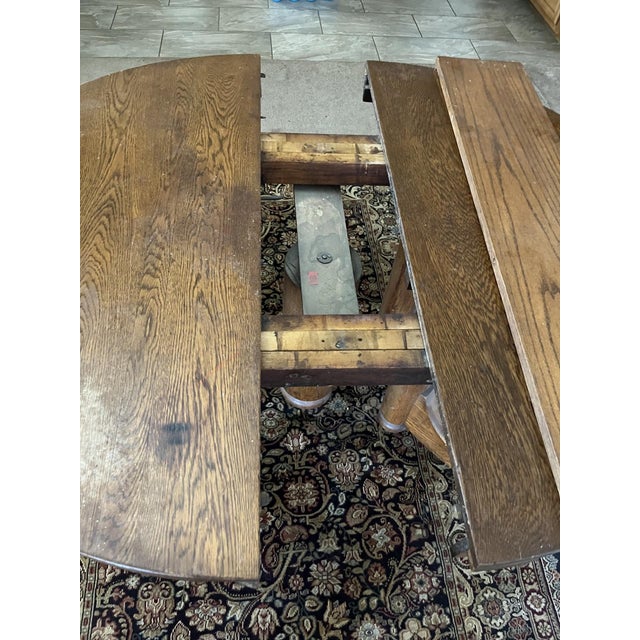 Antique Round Pedestal Supported Dinning Table For Sale - Image 4 of 5