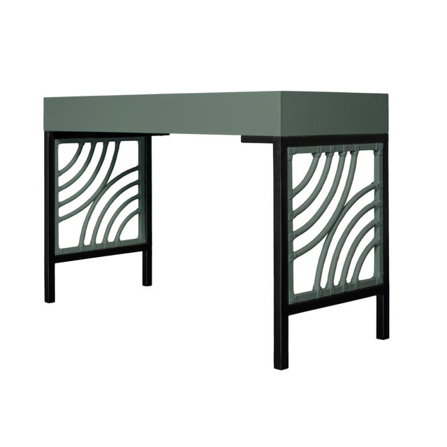 Swirl Writing Desk - Evergreen For Sale In West Palm - Image 6 of 9