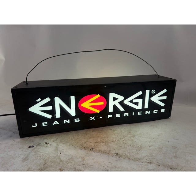 Energie Jeans X-Perience Illuminated Sign, 1980s For Sale - Image 6 of 7