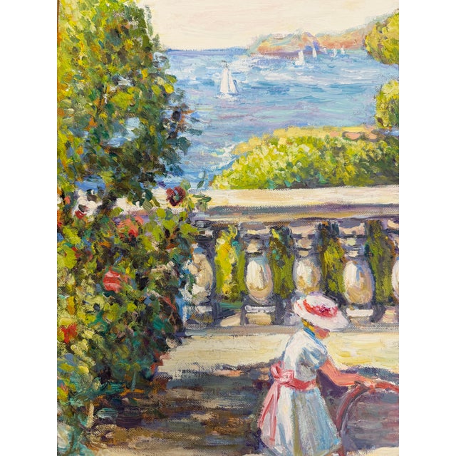 Textile Katia Pissarro - l'Enfant Au Cerceau, Oil on Canvas For Sale - Image 7 of 8