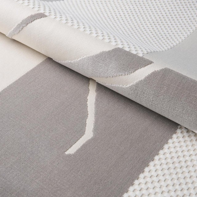 Schumacher SAMPLE - Schumacher x Miles Redd Gustavian Dance Velvet Fabric In Grey For Sale - Image 4 of 4