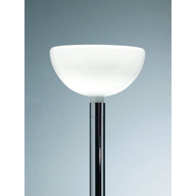 Mid-Century Modern Franco Albini and Franca Helg Am2c Opaline Glass & Metal Floor Lamp for Nemo For Sale - Image 3 of 8