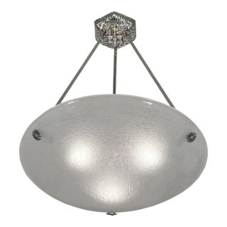 1920s Large French Art Deco Pendant Light by Muller Freres France For Sale