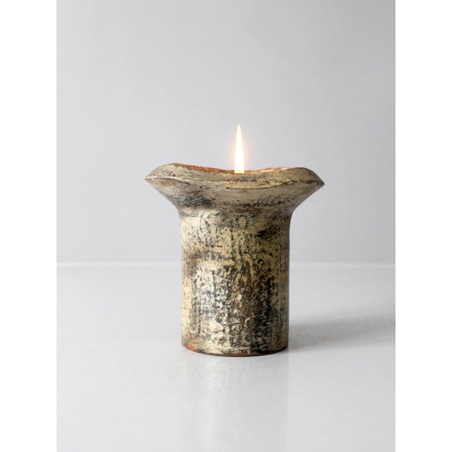 Vintage Handmade Studio Pottery Candle For Sale - Image 4 of 17