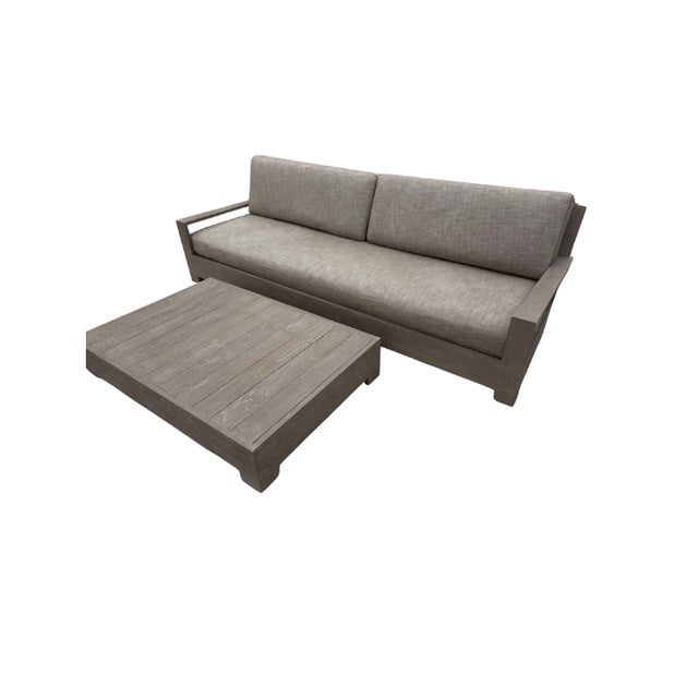 RH (Restoration Hardware) Belvedere Weathered Teak Sofa Details Condition: Like new, it was used for outdoor staging with...