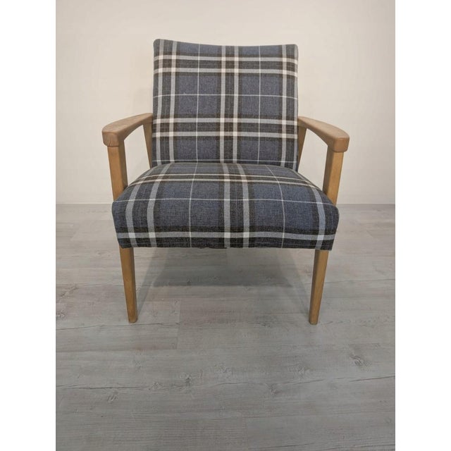 Blue Vintage Teak Lounge Chair, 1960s For Sale - Image 8 of 9