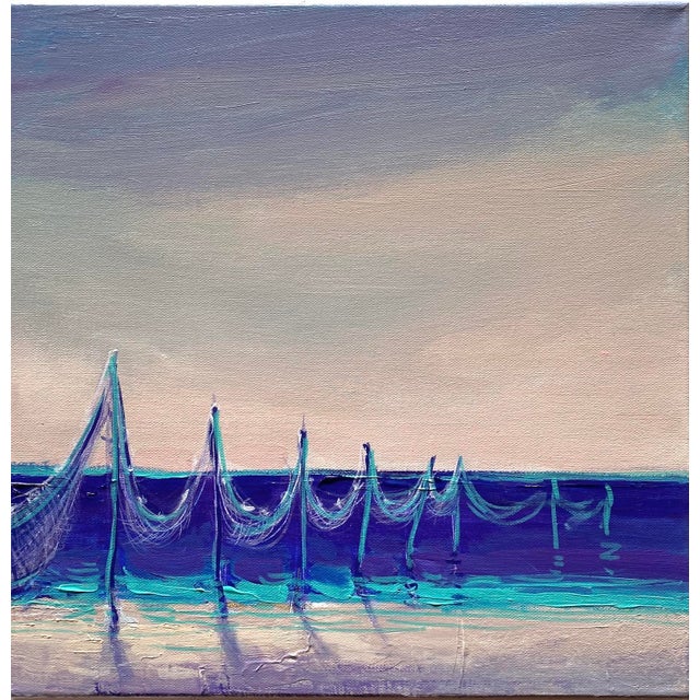 Contemporary Gyunay Aliev, Seascape, Acrylic on Canvas For Sale - Image 3 of 4