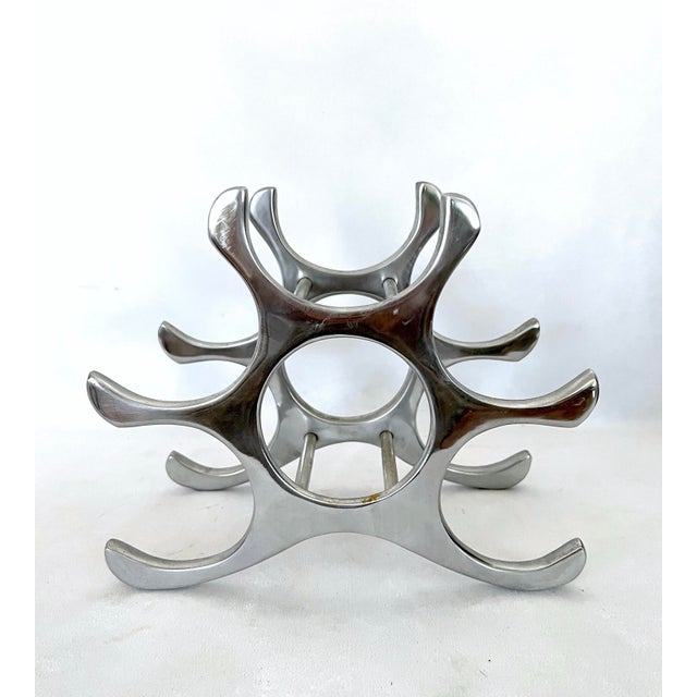 Vintage Sculptural Modern Aluminum SixBottle Wine Rack (6) Chairish