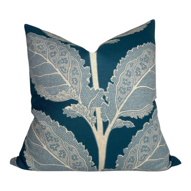 Lacinato Pillow Cover in Blue/Blue, 22x22 Pillow For Sale