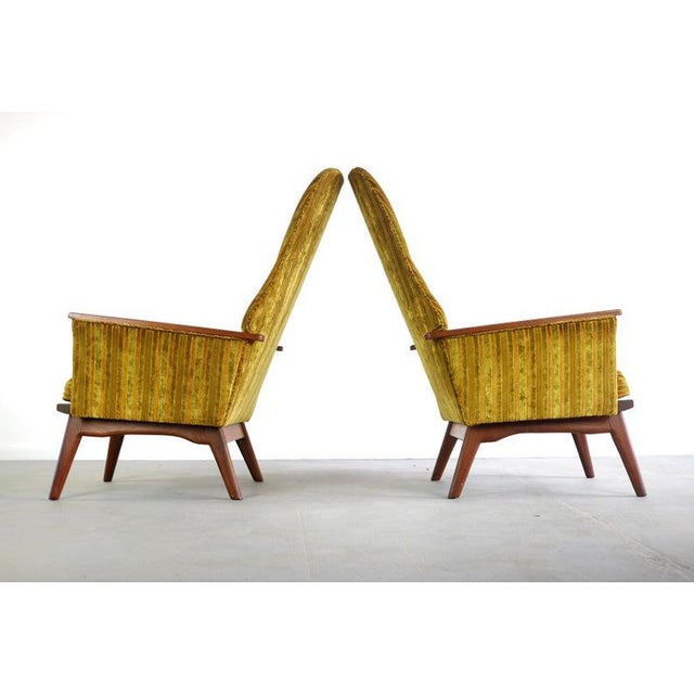 Wood 1960s High Back Chairs Attributed to Adrian Pearsall for Craft - a Pair For Sale - Image 7 of 7