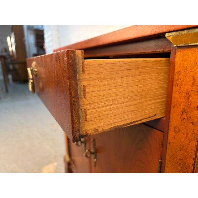 Late 20th Century French Empire Style Cherry and Burled Wood Nightstand by Baker Furniture For Sale - Image 11 of 15